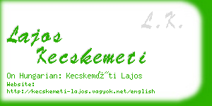 lajos kecskemeti business card